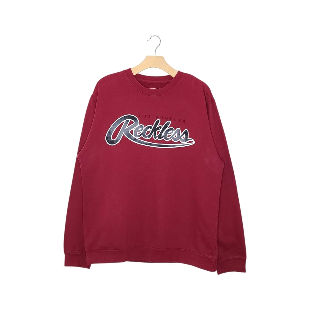 Young & Reckless Brick Red Long Sleeve Crewneck Sweater